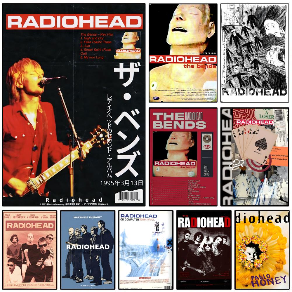 Star Map Poster - Rock Band Characters Radiohead Classic Vintage