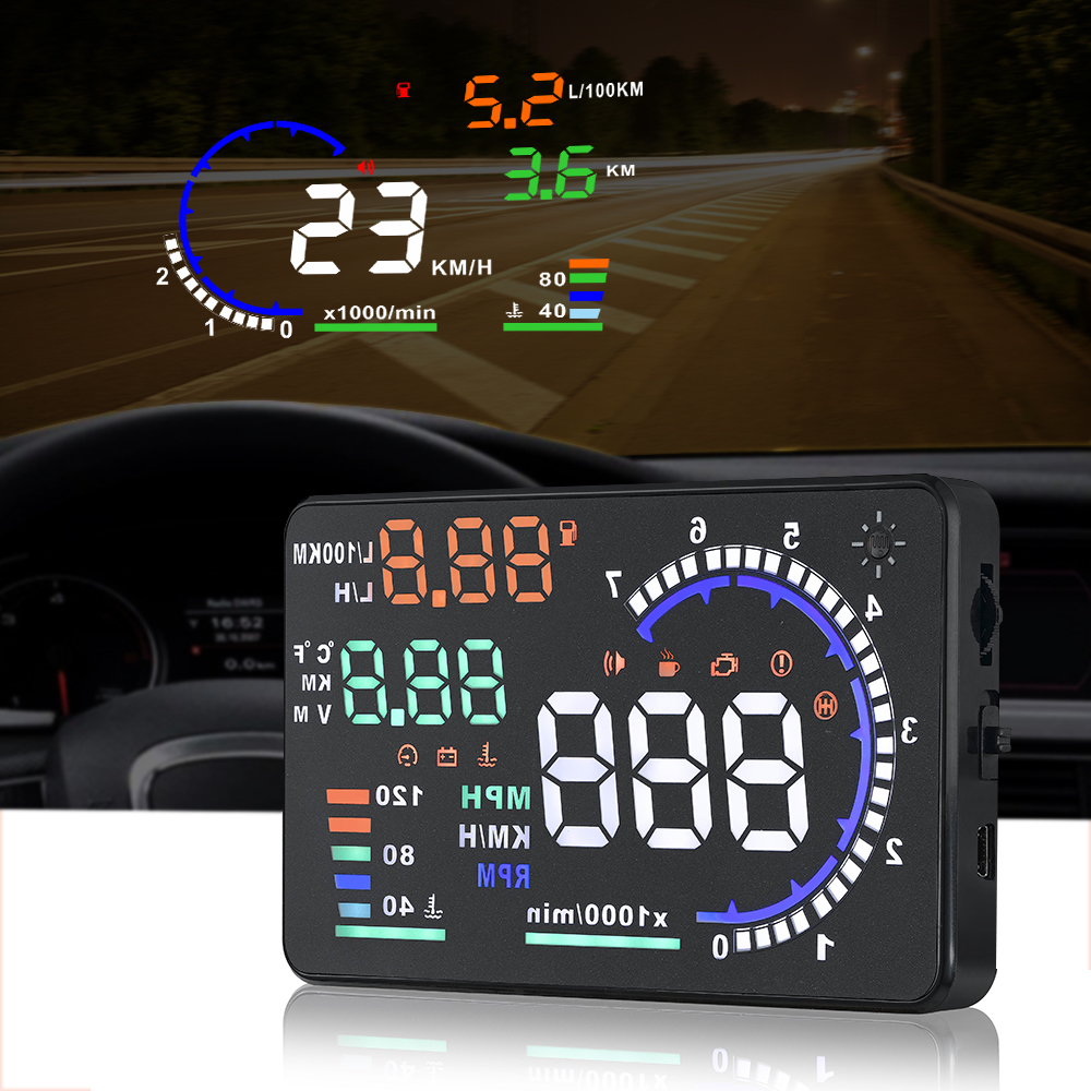 AD 5.5'' OBD2 HUD Car Head Up  - đánh giá và giá Anemometer Wind Speed