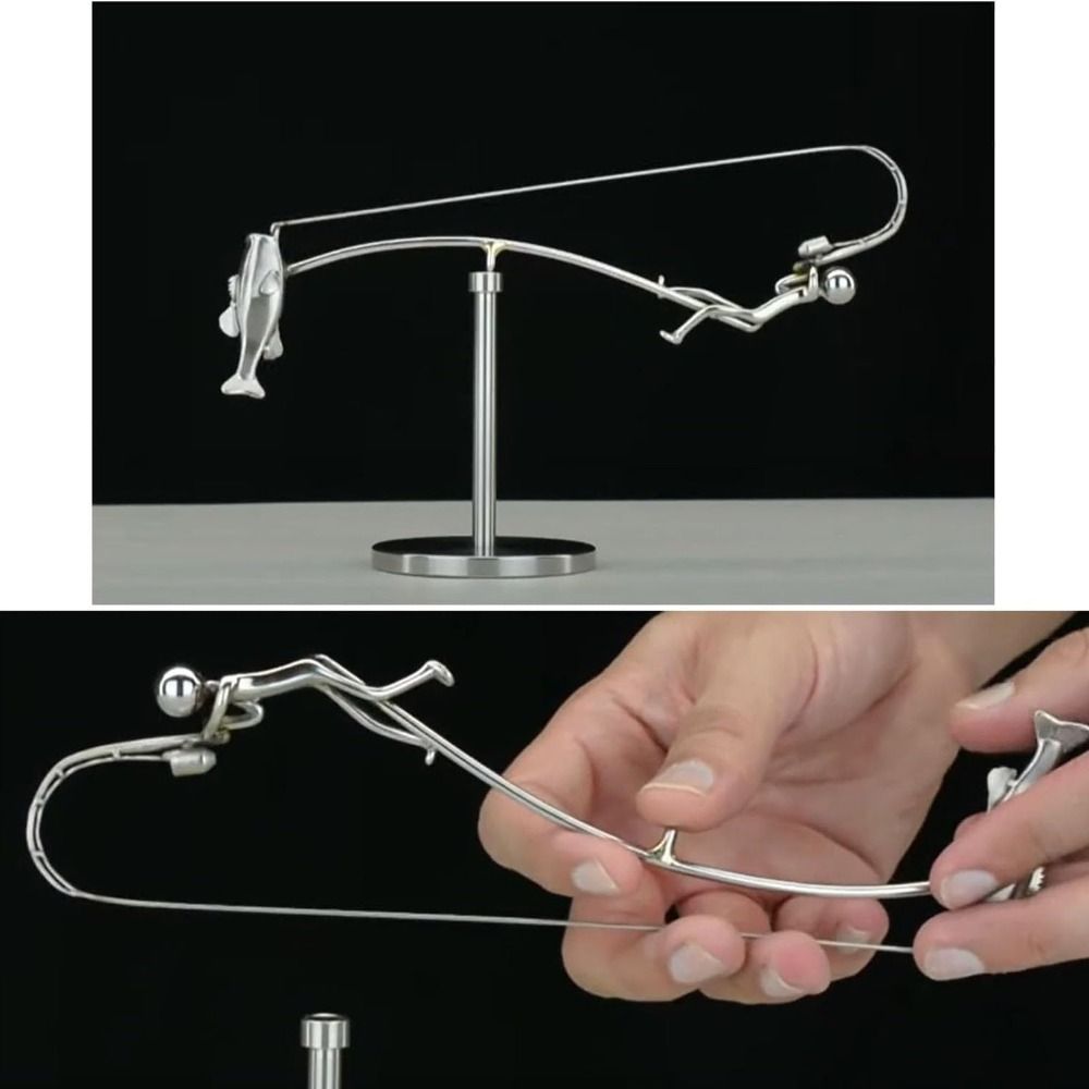 Handmade Kinetic Fishing Sculp - đánh giá và giá Newton Cradle Large