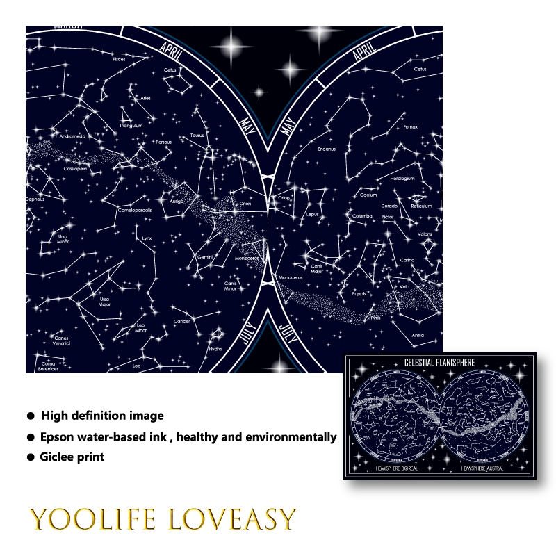 Celestial Planisphere Map Canv - đánh giá và giá Star Map Poster