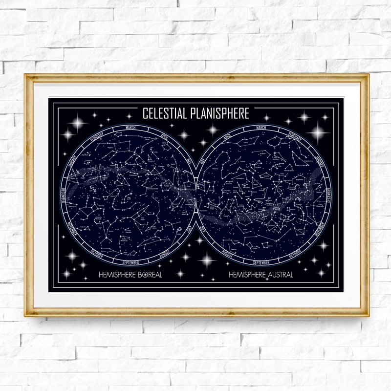 Celestial Planisphere Map Canv - đánh giá và giá Star Map Poster